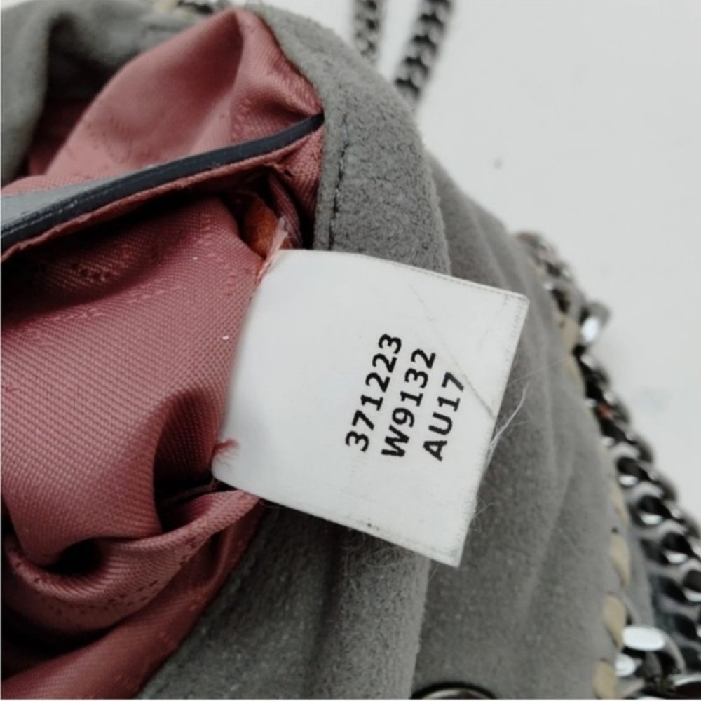 Stella McCartney Falabella Gray Vegan Suede Chain Crossbody Bag - Picture 7 of 14